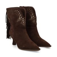 alma en pena botines con tacon mujer - marron talla 38