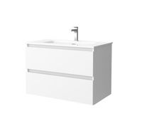 mueble de bano bequia 80 cm blanco mate  lavabo de porcelana  salgar