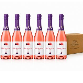 Vino Sin Alcohol 0, 0 Disfrutando Espumoso Rosado - Pack 6 Botellas 75 Cl - 0,0% Vol.