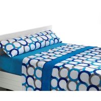 juego de sabanas de coralina aros - 4 piezas - cama 180 - azul - disponible en varios tamanos y colores