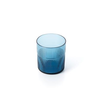 Vaso de vidrio en azul 8,8x8,8x9,5 cm