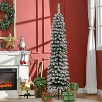 arbol de navidad de pvc metal homcom o46x180 cm verde y blanco