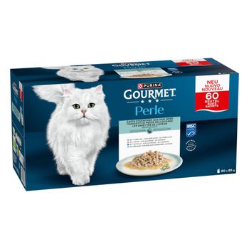Gourmet Perle 60 x 85 g - Pack mixto - Delicados trozos del mar en salsa  (4 variedades)