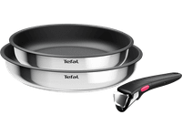 set de sartenes - tefal l8813s ingenio 2 unidades 2226 cm mango extraible revestimiento titanio antiadherente indicador calor acero inox