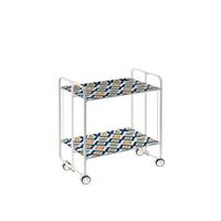 carrito auxiliar plegable bauhaus con ruedas - armazon metalico blanco 2 niveles y 4 posiciones ajustables81