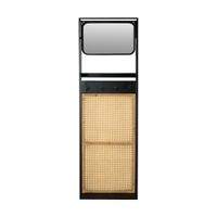 perchero con espejo de ratan beige m