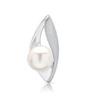 colgante curvo de plata 925 con perla