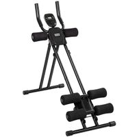 sportnow aparato de abdominales plegable con pantalla lcd doble riel y marco de acero 92x41x83 cm negro   aosom espana