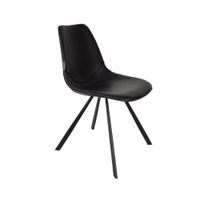 silla de comedor vintage de polipiel negra