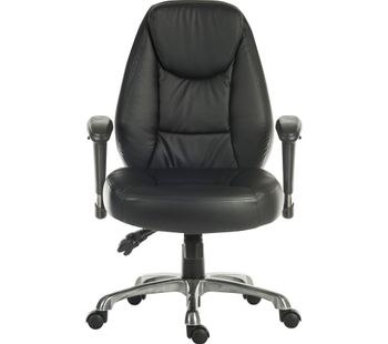 TEKNIK Portland Leather-look Operator Chair - Black, Black