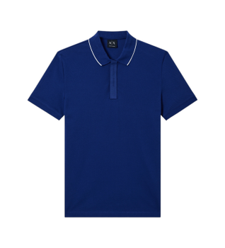 A|X Armani Exchange para hombre. XM001285AF10366UB131 Polo Shirt bellwether marino (XS), Blanco, Casual, Algodón, Manga corta