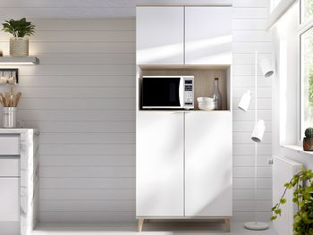 Aparador de gran capacidad  blanco   natural 189x80x40 cm