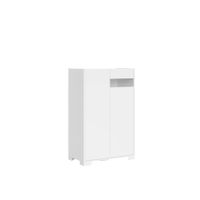 aparador alto 2 puertas 70x35x110 cm blanco brillante