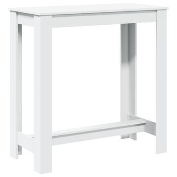 Mesa Alta De Bar Madera Ingeniería Blanca 102x50x103,5 Cm Vidaxl