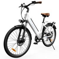 bicicleta electrica iscooter ucitys bateria de 36 v y 13 ah 26r para ciudad aplicacion inteligente blanca