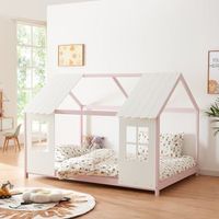 cama para ninos tostedt en forma de casita 120x200 cm - rosablanco encasa
