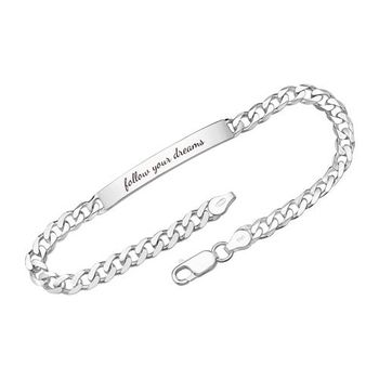 Pulsera de plata 925 de 5,5 mm incl. grabado láser