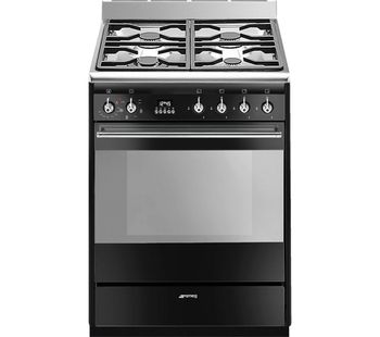 SUK61MBL9 60 cm Dual Fuel Cooker - Black & Stainless Steel, Stainless Steel