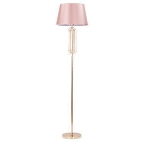 Lámpara De Pie De Metal Dorado Con Pantalla Rosa Ø Cm 40x168,5