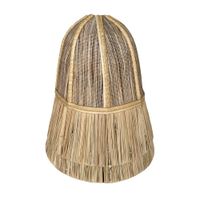 lampara de techo conica de fibra natural en tono beige marron d38cm