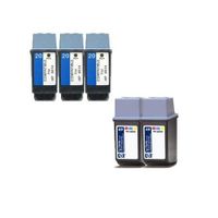 compatible multipack hp deskjet 630c printer ink cartridges 5 pack -c6614de