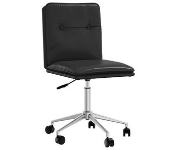 Vidaxl silla de comedor de cuero sintético negra