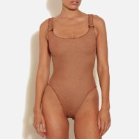 hunza g domino stretch-seersucker swimsuit