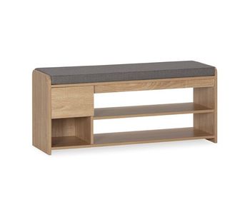 Banco zapatero gabriel color roble 3 huecos y 1 cajón