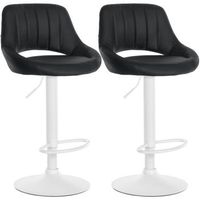 juego de 2 taburetes de bar milet de piel sintetica simil cuero negro 48x47x85 cm clp
