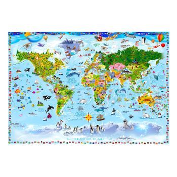 Papel Pintado 3d - World Map For Kids (250x175 Cm)