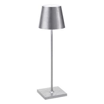 Lámpara De Mesa Led Zafferano Poldina Pro Silver Leaf, Recargable Y Regulable, Con Duración De Batería De Hasta 12 Horas.