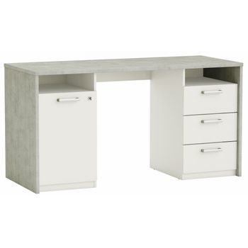 Mesa Escritorio Para Estudio Oficina O Despacho Blanco Imitación Papel Diseño Moderno 145x60x76cm