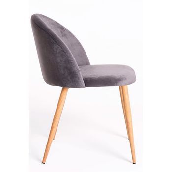 Pack 4 Sillas Vint Terciopelo De Terciopelo 77*41.50*44.50 Cm - Gris Oscuro