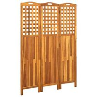 biombo de 3 paneles madera maciza de acacia 121x2x170 cm vidaxl