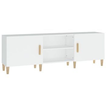 Mueble Tv | Mueble De Salón | Armario Tv Madera Contrachapada Blanco 150x30x50 Cm