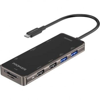 Promate PrimeHub-Go Hub 100W HDMI 4K/RJ-45/USB 3.0/USB 2.0/SD