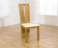 montreal solid oak and cream dining chairs
