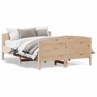 cama matrimonial  cama para adultos  estructura de cama con cabecero madera maciza pino 120x200 cm