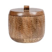 caja de madera de mango tallada