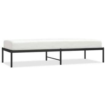Cama Individual | Cama Para Adultos | Estructura De Cama Metal Negro 75x190 Cm