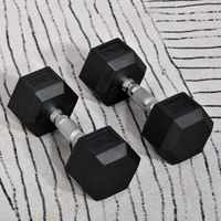 juego de mancuernas homcom metal goma31x135x117 cm negro y plata