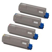 compatible multipack oki mc861dn printer toner cartridges 4 pack -44059256