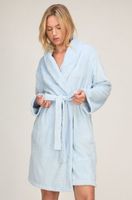 hunkemoller bata de forro polar suave azul