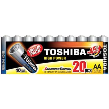 Toshiba High Power Pack de 20 Pilas Alcalinas AA LR06 1.5V