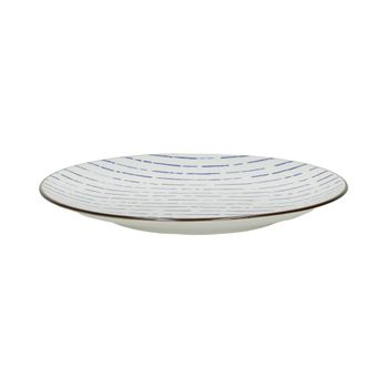Plato de postre de porcelana azul