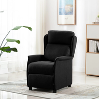 sillon reclinable de tela negra cfw241183
