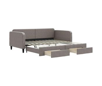 Sofá cama - sofá convertible nido con cajones tela gris taupe 100x200 cm