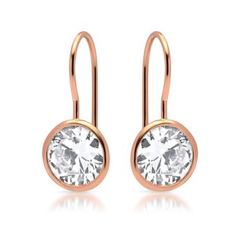 Pendientes plata 925 chapado en oro rosa circonita cúbica