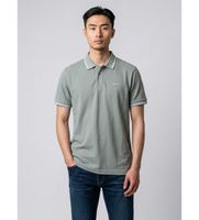 gant para hombre 2062034 polo de pique con ribete verde m casual algodon manga corta
