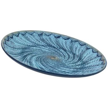 Bandeja decorativa de madera azul 40x40x4h cm
